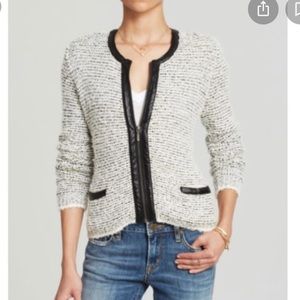Joie Jacolyn B Tweed Blazer Jacket Zip Up